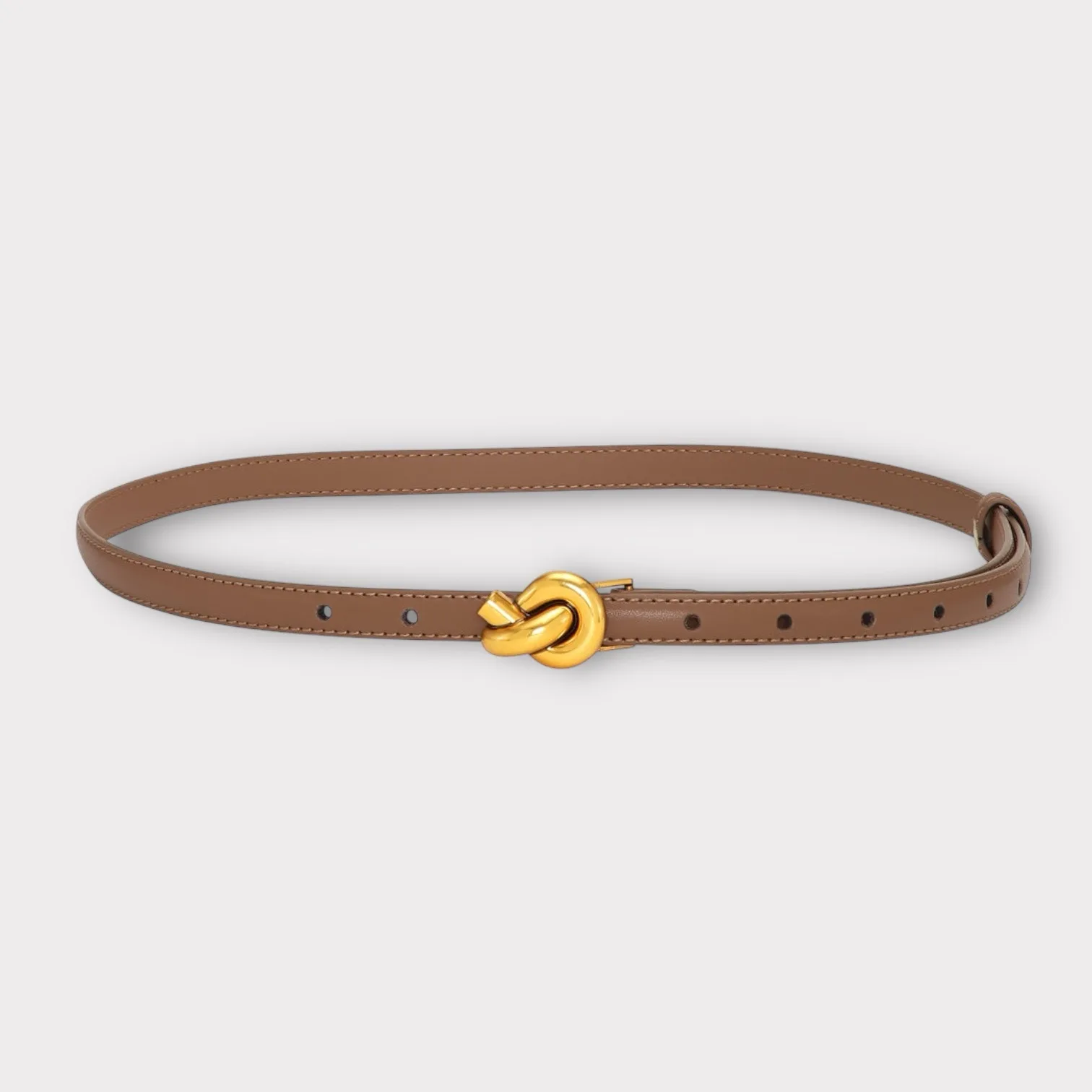 Plissé Copenhagen Knot Belt Light Brown/Gold