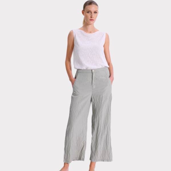 Transit faded green silk blend pant