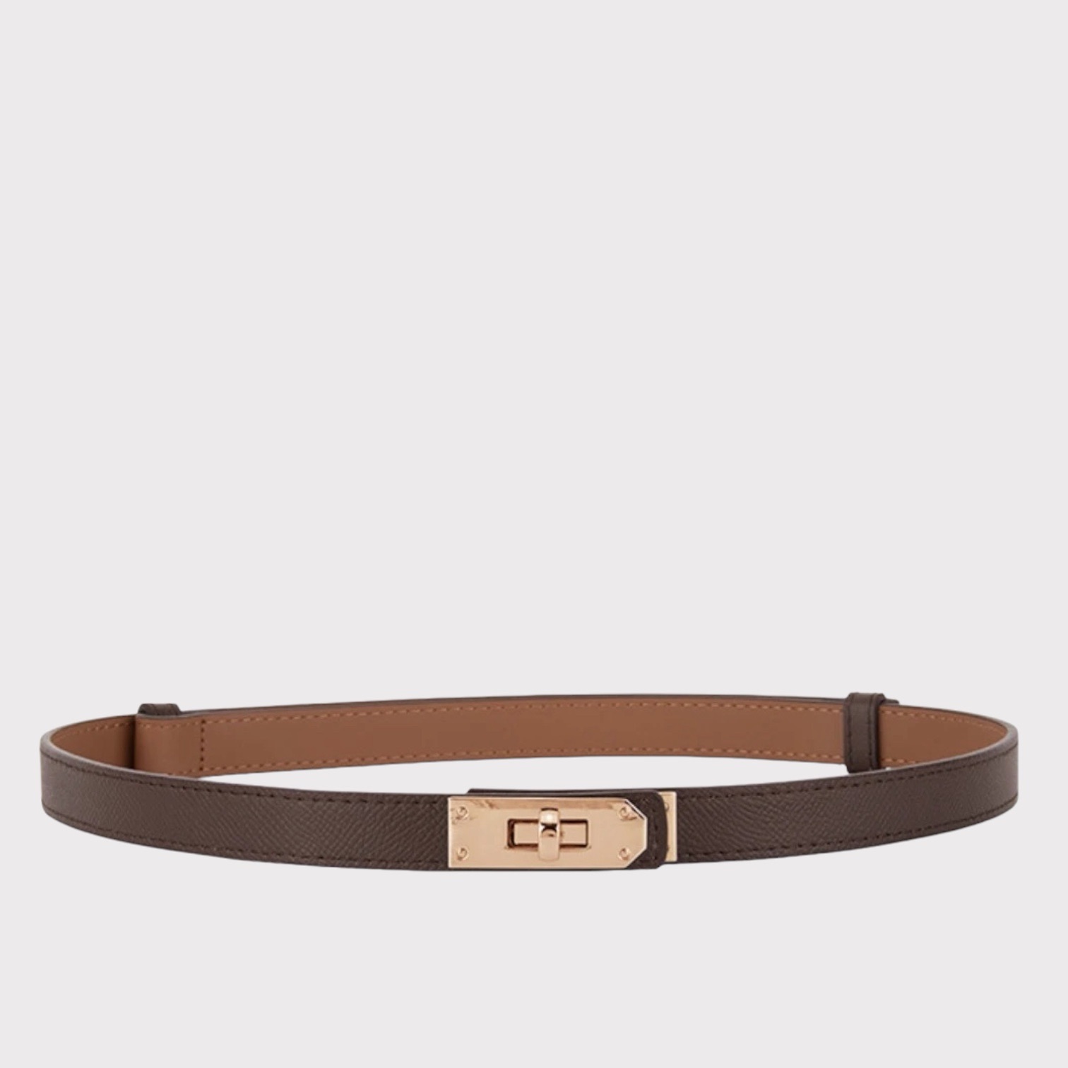 Plissé Copenhagen Ringo Belt Dark Brown-Gold