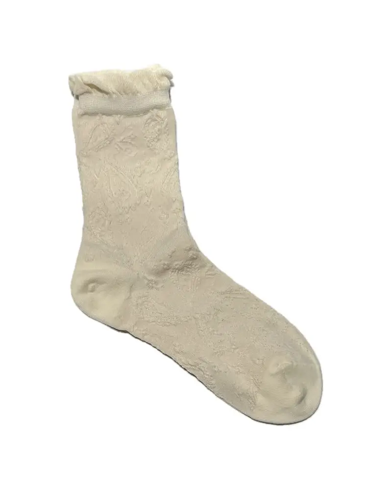 plisse pine sock offwhite