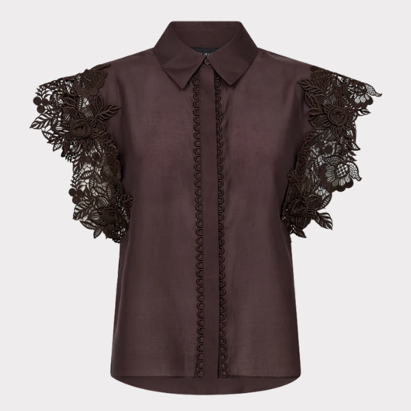 Copenhagen Muse Molly Shirt blondeærmer Mulch brun