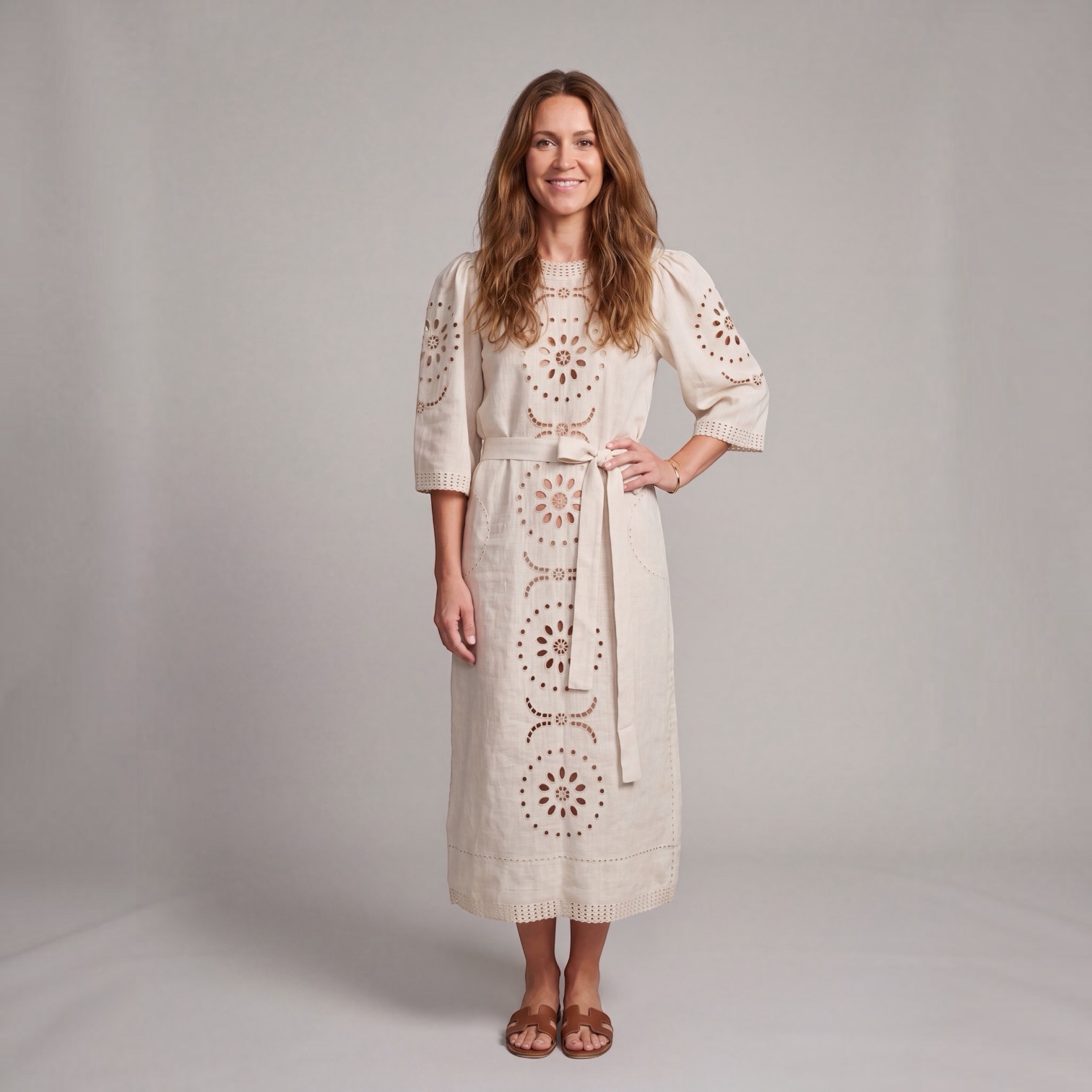 Broderie Anglais linen Dress