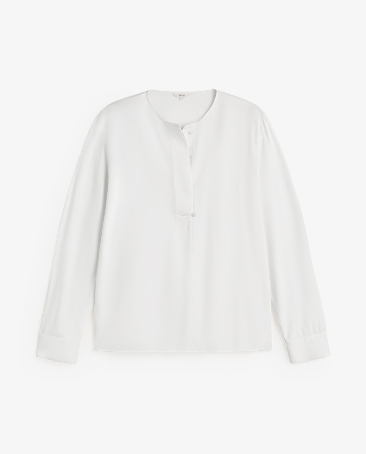 Yerse Collarless Shirt With Placket Ecru
