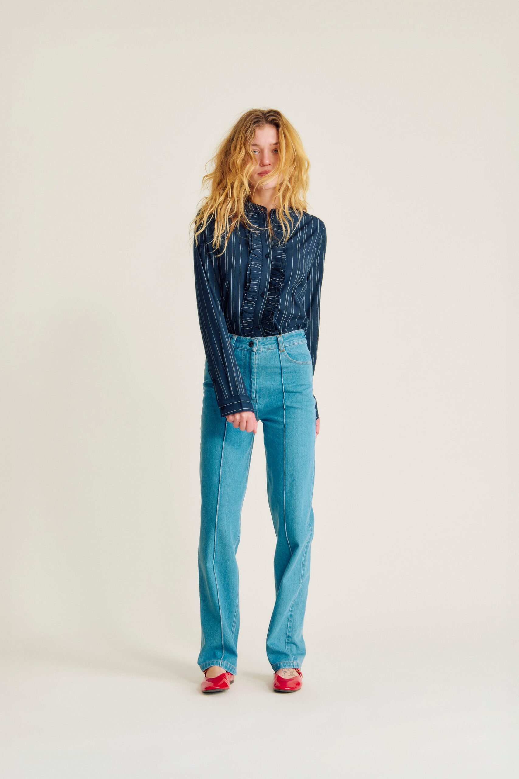 Nué Notes Kirkland Blouse Navy Stripe