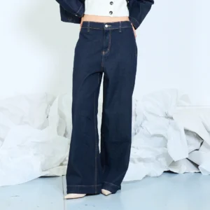 Contrast Stitch Dark Wash Jeans